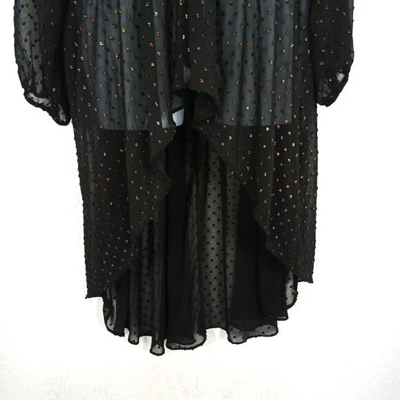 torrid Chiffon Rainbow Clip Dot Smocked Waist Extreme High Low Top Size 4X - Picture 4 of 6